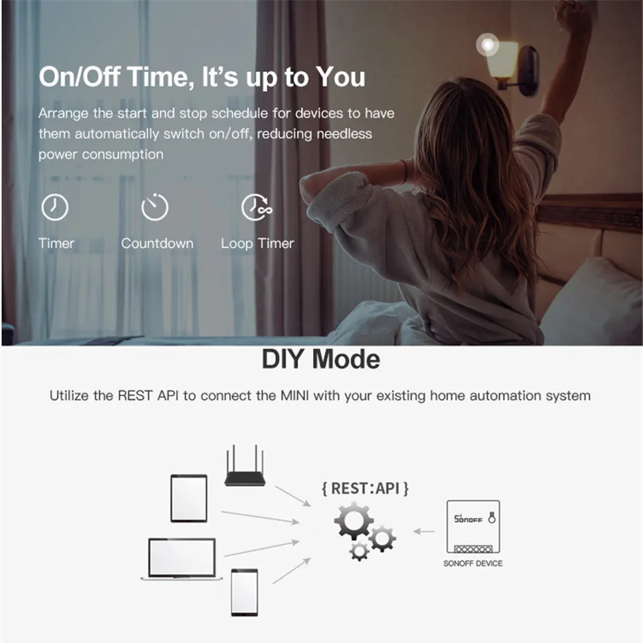2/3/10/20/30 шт Sonoff Мини DIY интеллигентая(ый) переключатель дистанционного Управление переключатель Wi-Fi Поддержка внешний переключатель работает с Google Home