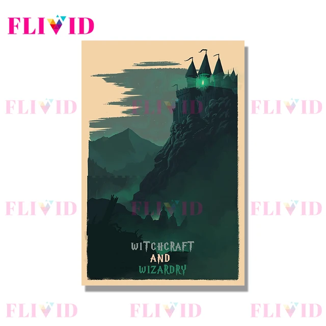 Famous Movie Witchcraft School Cartoon Scenery Nordic Poster Wall Art Canvas Painting Wall Pictures For Living Room Unframed P