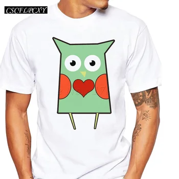

New Arrivals Men's Sunflower Owl Design Casual Basic T-shirt Novelty Cute Animals Short Sleeve Tops Boy's Funny Tee