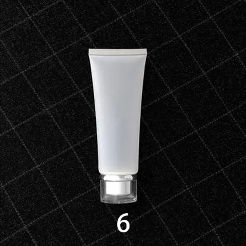 Acrylic Cap 6 100 мл 50 шт./лот Прозрачный матовый выдавливаемый флакон пустой пластиковый шланг многоразового хранения шланга упаковочные контейнеры косметические мягкие трубки - Цвет: Acrylic Cap 6