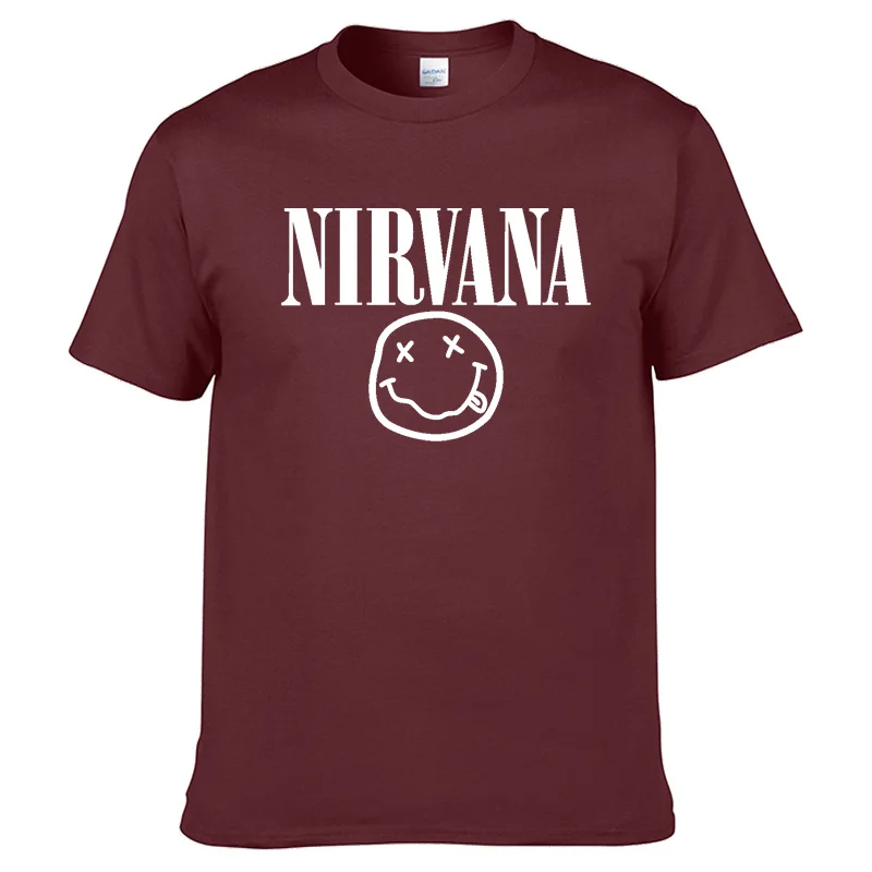 22 Nirvana хип-хоп Мужская футболка Летняя рок-группа Харадзюку Футболка с принтом хлопок Удобная уличная одежда Свободный Топ с круглым вырезом - Цвет: 22