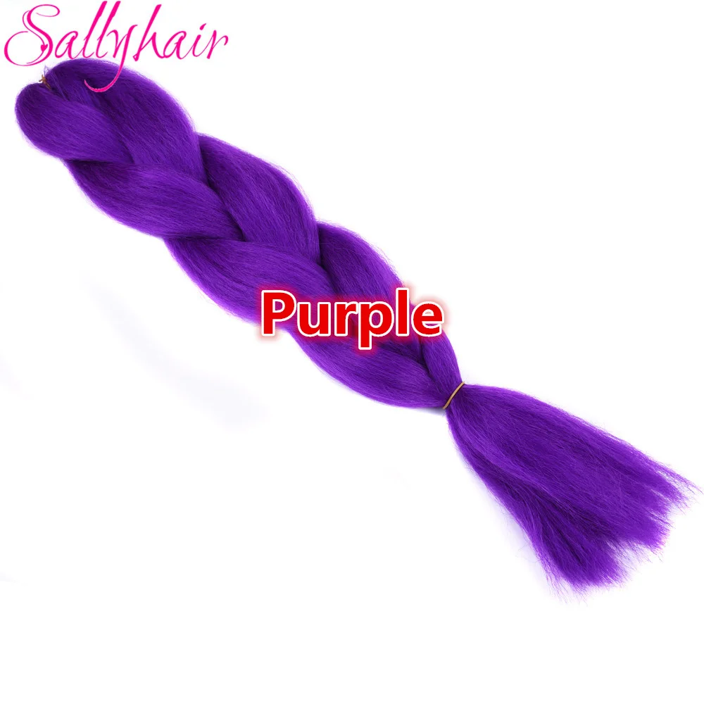 Sallyhair, 24 дюйма, Омбре, плетение волос, 2 тона, черный, винно-красный цвет, огромные косички, высокотемпературное волокно, синтетические волосы для наращивания - Цвет: #10