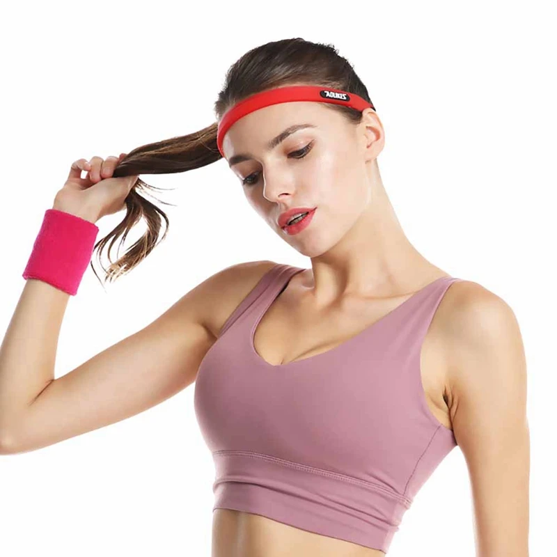 Женская Нескользящая спортивная повязка на голову, впитывающая пот эластичная резинка для волос, силиконовая Толстовка для бега, фитнеса, йоги