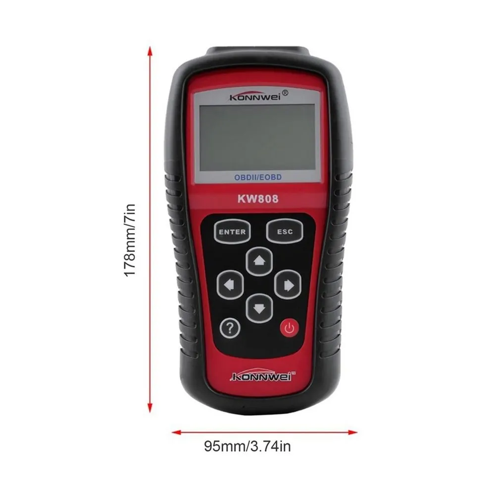 KW808 заводская цена OBDII/EOBD CAN сканер инструмент автоматический считыватель кодов работает для большинства автомобилей лучше, чем в режиме реального времени считыватель данных двигателя