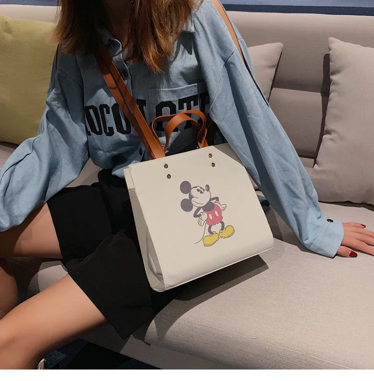 

2019 New Mickey Handbag Female Shoulder Crossbody Bag Canvas Women Bag Hasp Ladies Messenger BagTote Bolsa Feminina