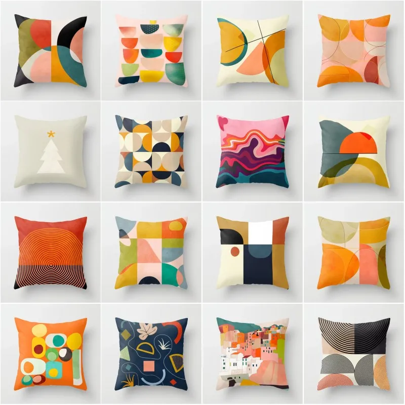 

XUNYU Beautiful Geometric Pattern Pillowcase Print Throw Pillow Cover Sofa Decorative Cushion Case 45x45cm YL046