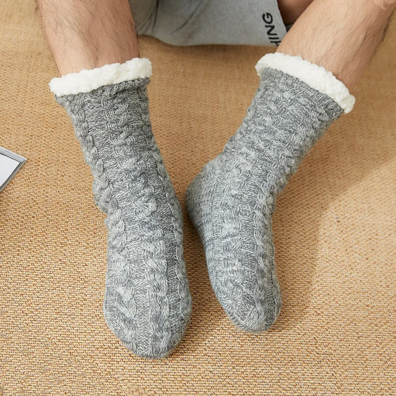 1 пара, женские домашние носки-тапочки, теплые, эластичные, дышащие, мягкие, плотные, для зимы, для дома, GDD99 - Цвет: A
