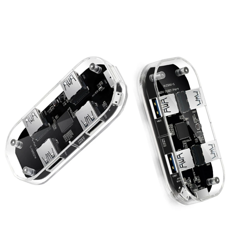 HOT-USB концентратор прозрачный USB3.0 адаптер 4 порта USB комбинированное устройство для чтения карт SD TF все в одном для ПК/ноутбука