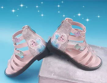 

Princess Girls elsa and anna Sandals Toddler Baby or Kids Gladiator Flats PU Leather Bohemian Beach Shoes Casual Roman Sandal