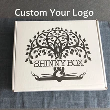 100 шт на заказ Печать логотипа бренда белые гофрированные бумажные коробки, платье упаковка и парики для волос подарочная коробка