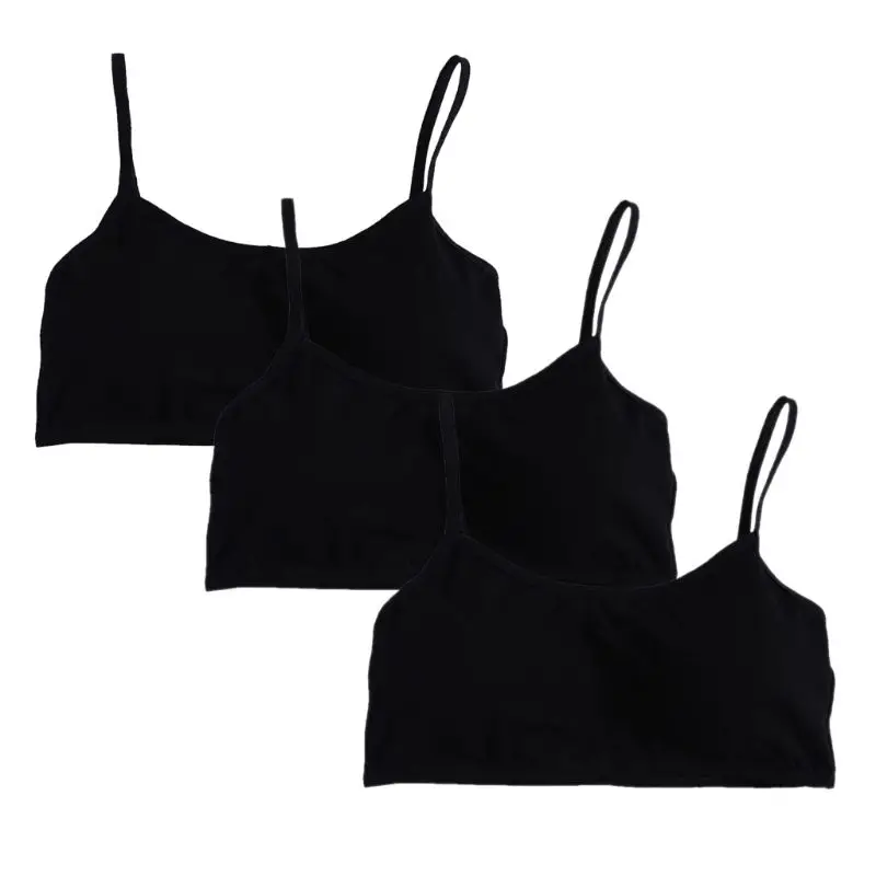 Teen Girls Underwear Soft Padded Cotton Soild Bra for Young Girls for Yoga  Sports Running Small Training Bra 12-16years (Color : Black, Kid Size : 14)  : : Clothing, Shoes & Accessories