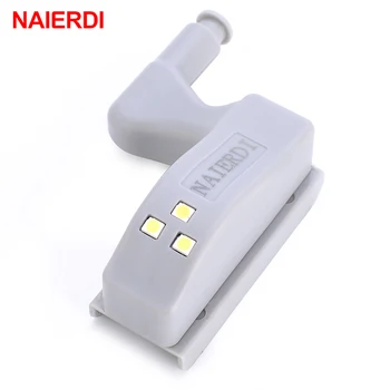 

NAIERDI 4PCS Universal LED Cabinet Light Hinge Sensor Light Cupboard Inner Hinges Lamp Kitchen Bedroom Wardrobe Night Light