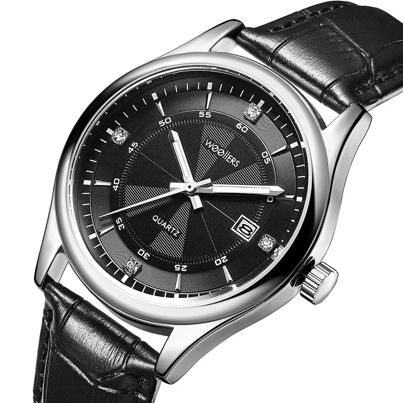 Часы наручные мужские кварцевые роскошные брендовые водонепроницаемость 30 м с