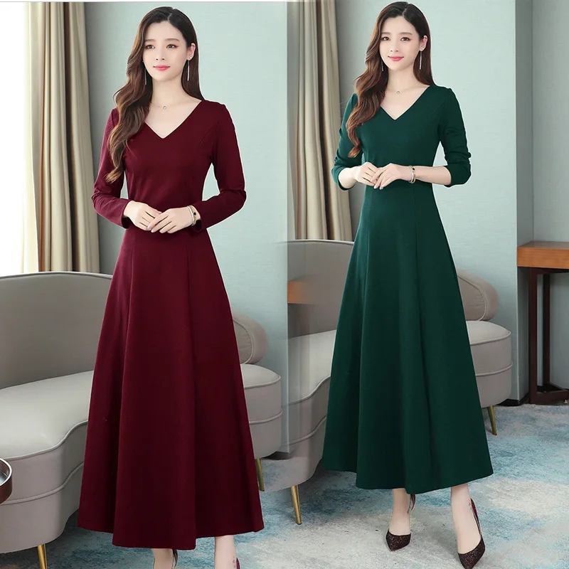 

Kuotaitai Dress 2019 Autumn New Style Large Size Dress Waist Hugging Slimming Elegant High-End Western Style Noble Lady
