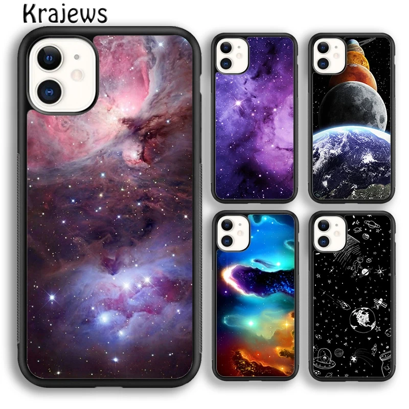Krajeans Blue Purple Blue Pink Space Custodia Morbida Per Telefono Per Iphone 15 Se2020 14 6 7 8 Plus Xr Xs 11 12 13 Pro Max Coque Fundas