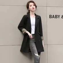 *#Best Price Women's long jacket Temperament Slim Lady Large Size Blazer Leopard long-sleeved office suit 2019 new autumn women's clothing *#Best Price Women's long jacket Temperament Slim Lady Large Size Blazer Leopard long-sleeved office suit 2019 new autumn women's clothing