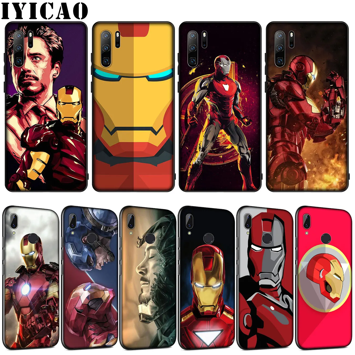 Мягкий силиконовый чехол IYICAO Iron Man для Huawei P30 P20 Pro P10 P9 Lite Mini 2017 2016 P Smart Z Plus