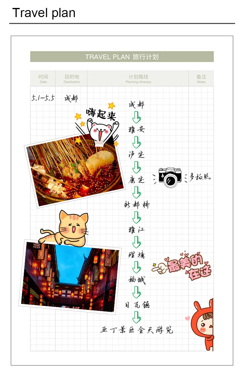 Agenda Planner Organizer A5 Diary Notebooks and Journals Back to School Weekly Monthly Note Book Kawaii Wonderful Book
