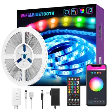 

5M LED Strip Lights Wifi Controlled Music Light Bar Smart Strips Lights Multipel Control Methods Colour Changing LED Strip Light