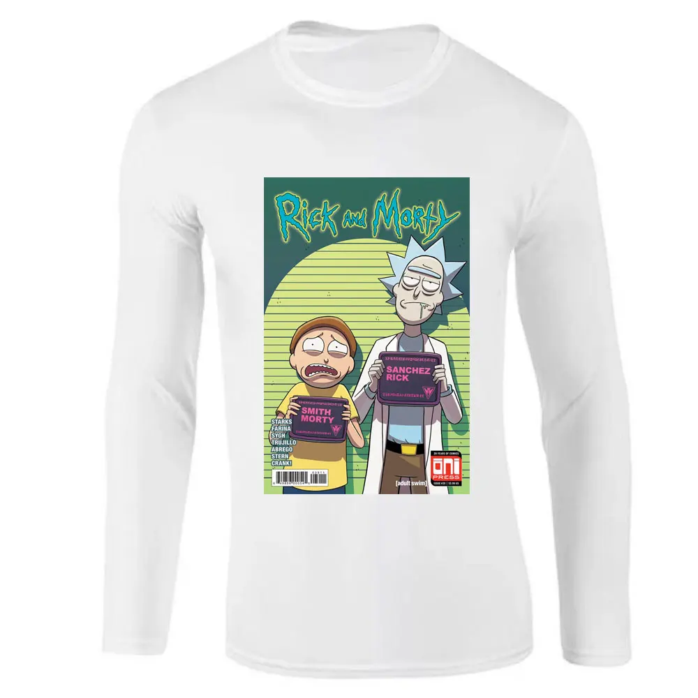 Ricka and Morty Long Sleeve T Shirt Men  Rick Y Morty Funny T Shirts Clothing Camisetas Hombre T-shirt 2019 Fashion Slim Fit