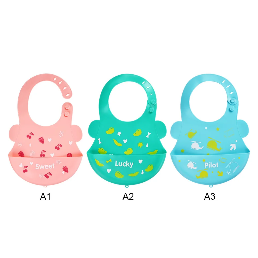 3pcs Different Водонепроницаемые силиконовые нагрудники для ребенка, тканевые ткани для малышей, регулируемый передник для кормления цветной платок-слюнявчик, аксессуары для кормления - Цвет: 3pcs Different