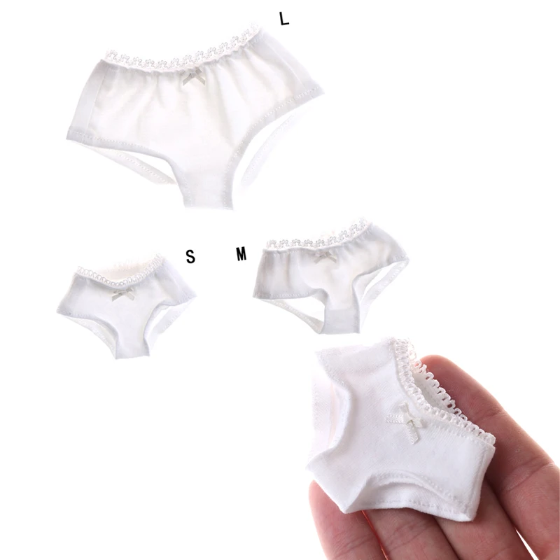 3 Sizes Solid White Underwear Briefs For 1/3 1/4 1/6 Dollfie Baby Dolls Clothes Girl Birthday Gift New Dolls Accessories
