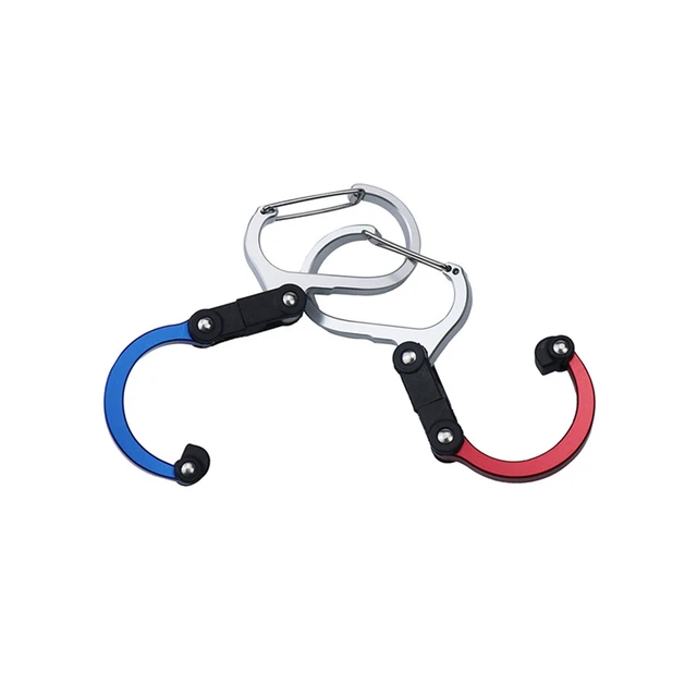 Hybrid Gear Clips Multi-function Swivel Buckle D-Type Carabiner Non-Locking  Strong Clip Camping Fishing Hiking Travel Outing