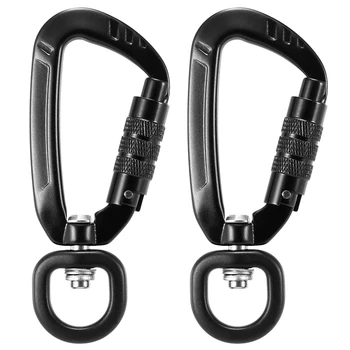 

Outdoor 2PCS 4KN 360° Rotatable Small Auto Locking Carabiner Survial Rescue Carabiners Hook Climbing Clip Camping Equipment