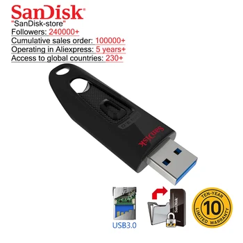 

SanDisk USB Flash Drives 16GB 32GB 64GB 128GB 256GB USB 3.0 Flash Drive Stick Pendrive Flashdisk USB Key U Disk for PC