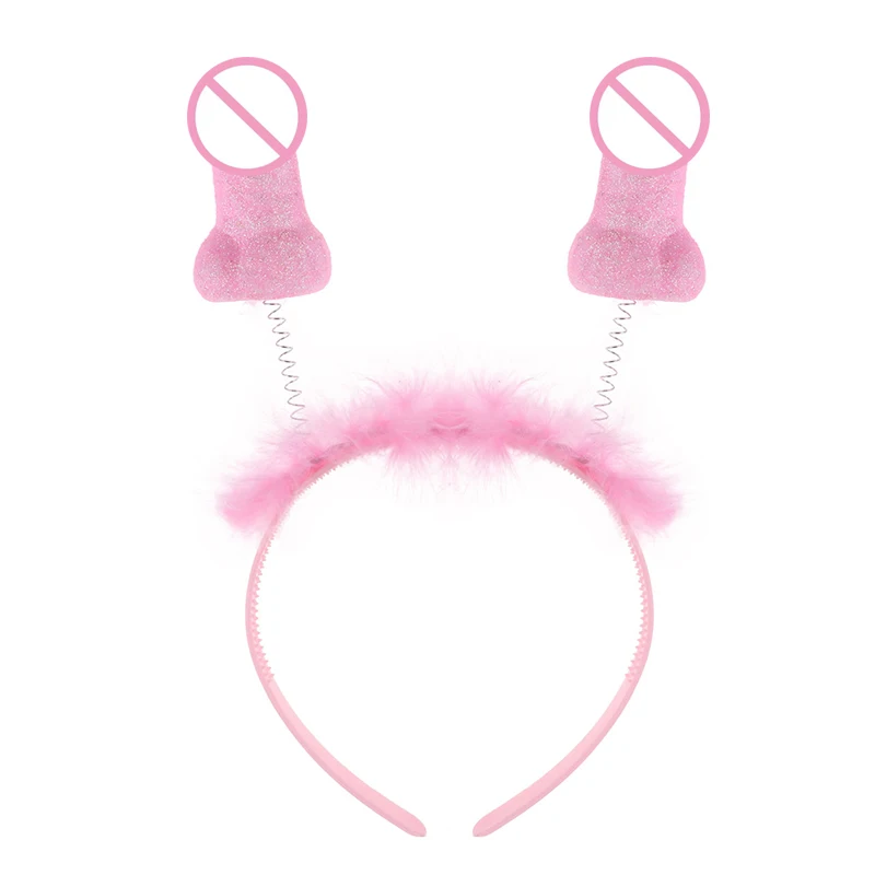 Novelty Bride Penis Shaped Crown Tiara Headband Hair Hairband Bezel for Girls Night Out Bachelorette Hen Party Accessories