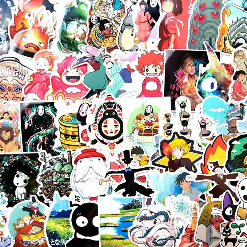 100 шт./компл. наклейка s Miyazaki Hayao серии аниме наклейка в стиле граффити для скейтборда ноутбука велосипедов водостойкие Переводные картинки стикер s
