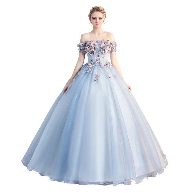 Бальные платья с объемными цветами и короткими рукавами, Vestidos De 15 Anos, платья для вечеринок, пышные платья для девочек 16