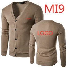 MI9 стиль мужской Повседневный свитер с логотипом фирмы автомобиля v-образный вырез тонкий свитер мужской сплошной цвет свитера в стиле Харадзюку