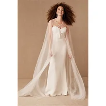 2 Meters Length Ivory Beaded Cape for Lady Wedding Bolero Jacket Wrap Marriage Accessories
