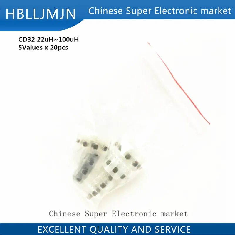 3x3x2 мм CD32 SMD силовой индуктор набор SDR0302 серия 22uH ~ 100uH 5 значений x 20 шт = 100 |