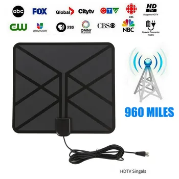 

960 Mile Range Home Easy Installation TV Antenna Low Noise 4K Signal Amplifier Free Channel Indoor HDTV Accessories Ultra Thin