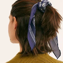 Yhpup в богемном стиле с цветочным принтом и бантом из ленты для волос Scrunchies Для женщин; резинка для волос, обтянутая тканью повязка-шарф резинка для волос Галстуки Обувь для девочек женские аксессуары для волос