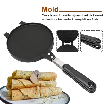 

Pancake Cone Kitchen Griddle Round Double Side Aluminum Alloy Non Stick Ice Cream Baking Pan Gas DIY Mold Waffle Maker Eggs Roll