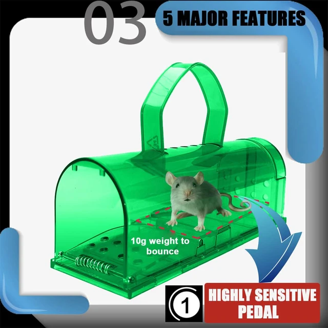 2 Pack Humane Mouse Traps Reusable Plastic Rodents Trap No Kill Live Catcher  Mice Rat Trap for Indoor and Outdoor - AliExpress