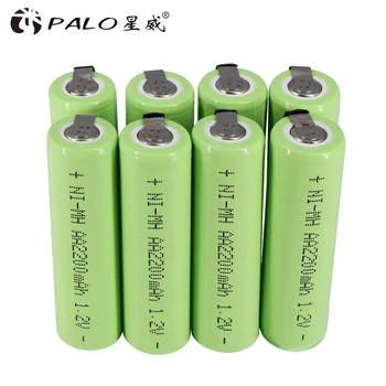 

Palo 1-10pcs Electronic Cigarette Battery AA Rechargeable Battery 2200mAh 1.2V AA NiMH Battery For Telephone Razor Toothbrush