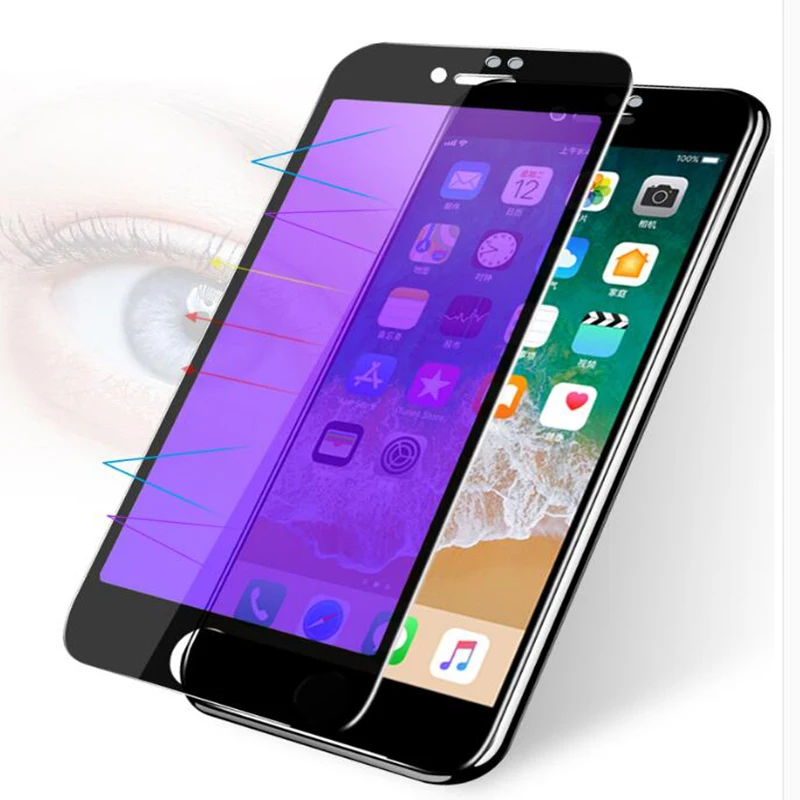 Полное покрытие закаленное стекло для iPhone 11 Pro Max Защита экрана IPhone X XS XR анти синяя