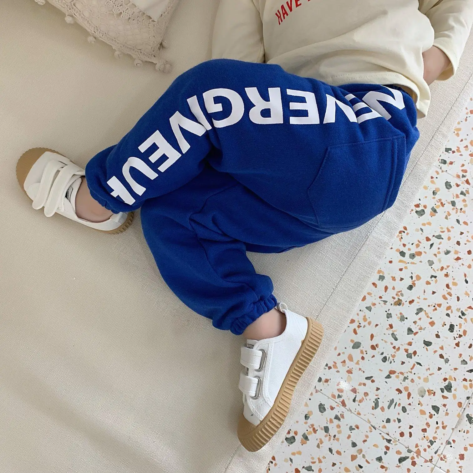 Mn2019 Autumn And Winter New Products INS-Children Two-color Unilateral Printed Letter Casual Athletic Pants
