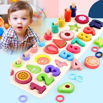 

Wooden Puzzle for Toddlers Numbers and Fruit Puzzle Educational Toys Kid TB Sale