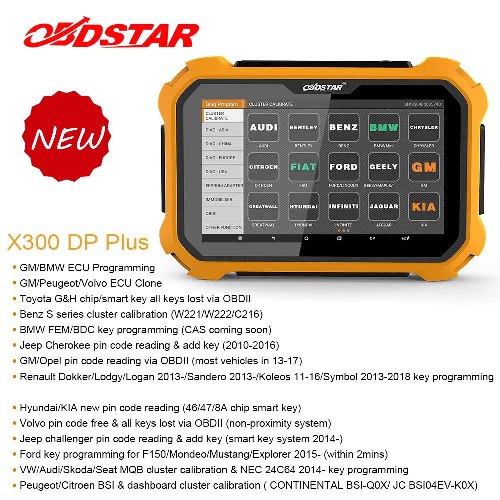 OBDSTAR X300 DP плюс автоматический ключ программист контактный Код одометр коррекция EEPROM X300 ключ мастер PAD2 OBD2 диагностический инструмент