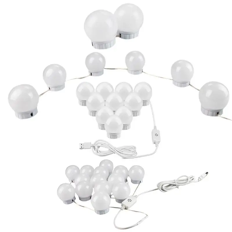 

LED Mirror Makeup Light Bulb USB Dimmable Table Dressing Cosmetic Wall Lamp