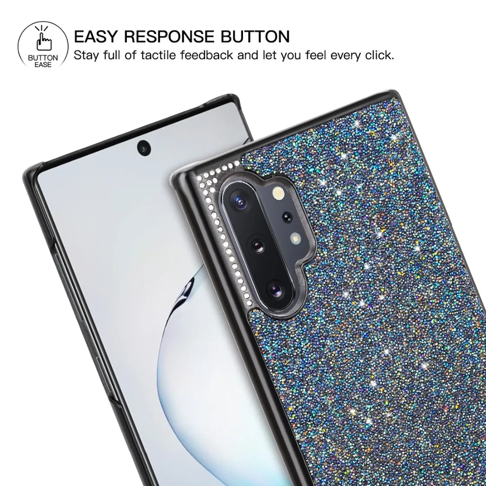 Модный сверкающий блестящий чехол для телефона samsung Galaxy Note 10 Plus порошок блестки Алмазная крышка для Galaxy Note 10 Plus