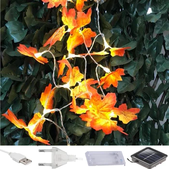 

10M Solar String Light Maple leaf Warm Light Garden Decoration Waterproof Creative Tree Haning Lights Christmas Holiday Party