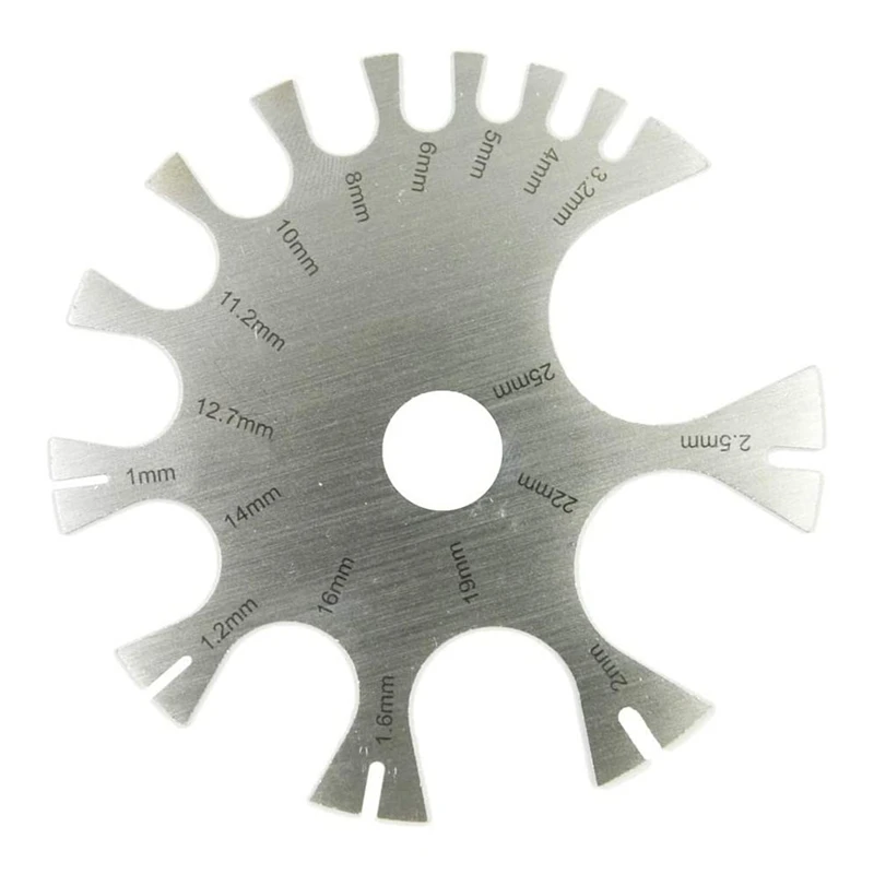 Piercings Gauge, Stainless Steel Body Jewelry Piercings Gauge Measurement Wheel Measures 18G 0G