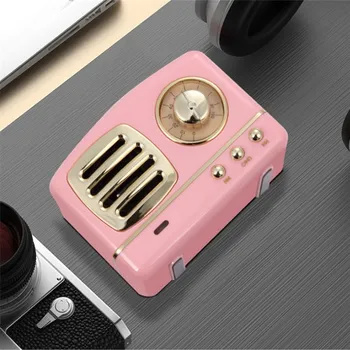 

New American retro bluetooth speaker mobile phone subwoofer creative gift nostalgic mini wireless wood grain small sound D20