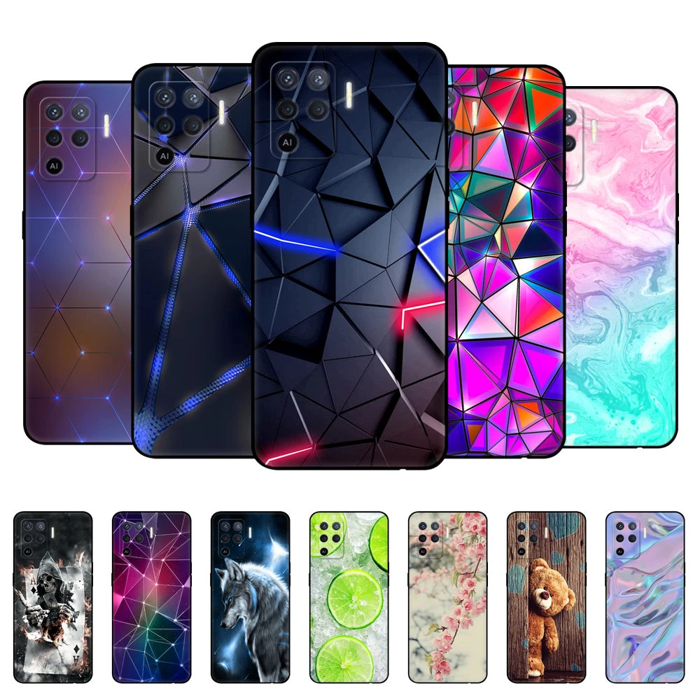 For OPPO A94 Case Phone Back Cover For OPPO A94 5G 4G Case CPH2203 CPH2211 OPPOA94 A 94 Bumper Silicon Soft Funda black tpu case oppo flip cover